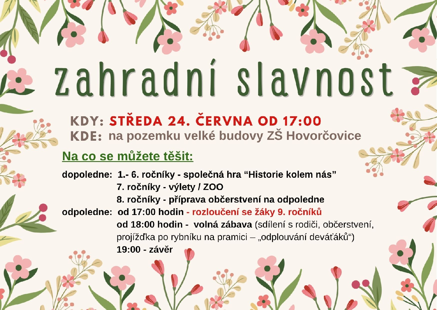 Rozloučení se školním rokem